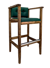 Кресло бильярдное изумрудно-зеленый+береза коньяк