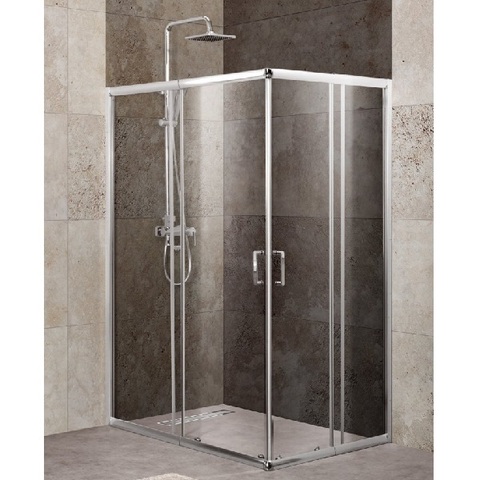 BelBagno UNIQUE-AH-2-100/115-75/90-C-Cr Душевой уголок прямоугольный. Две раздвижные двери. Стекло 5 мм, прозрачное, хром