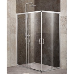 BelBagno UNIQUE-AH-2-100/115-75/90-C-Cr Душевой уголок прямоугольный. Две раздвижные двери. Стекло 5 мм, прозрачное, хром фото