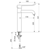 Delabie 2565T5 Механический смеситель с высоким фиксированным  изливом В.205 Д.200, гигиенический рычаг