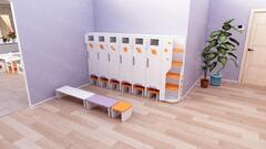 Детская скамейка 2-местная «Космос» (ЛДСП)