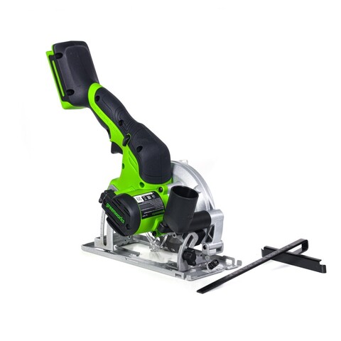 Циркулярная пила Greenworks G24MCS, 24v, 115 мм, без АКБ и ЗУ (аккумуляторная, мини)