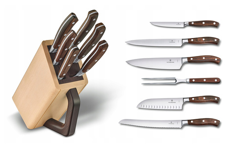 Набор ножей кухонных Victorinox Grand Maitre Cutlery Block (7.7240.6) компл.:6шт с подставкой дерево подар.коробка