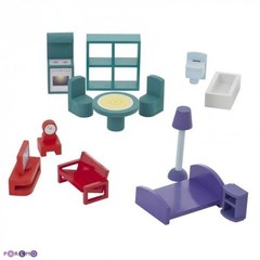 Большой домик Paremo из дерева для кукол Милана с 15 предметами мебели PD115-01