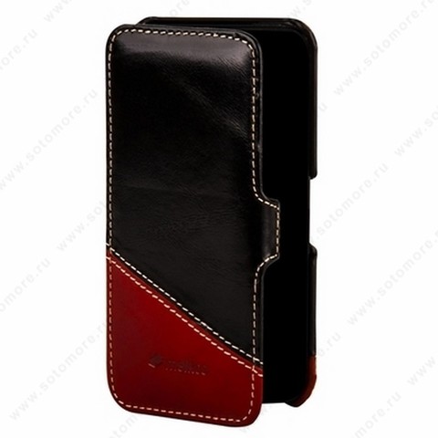 Чехол-книжка Melkco для iPhone SE/ 5s/ 5C/ 5 Leather Case Booka Type Mix and Match Series (Vintage Black/ Vintage Red)