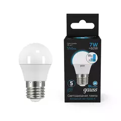 Лампа Gauss Globe 7W E27 550 lm 6500К  шаг. диммирование 105102307-S