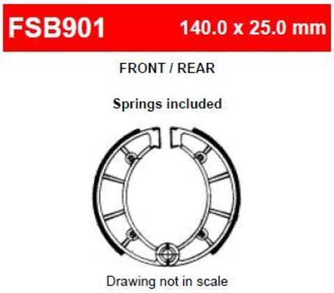 FSB901 Тормозные колодки барабанные MOTO, коробка 2 шт