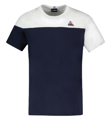 Теннисная футболка Le Coq Sportif BAT Tee Short Sleeve N°3 SS23 - sky captain/new optical white