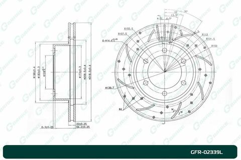 Диск тормозной перфорированный вентилируемый G-brake GFR-02339L левый