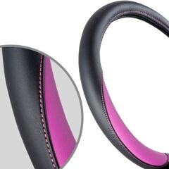 Оплетка на руль Black+Roseo DSV, R99204A, черно-розовая