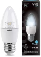 Лампа Gauss LED Candle Cristal Clear 4W E27 41 103202204