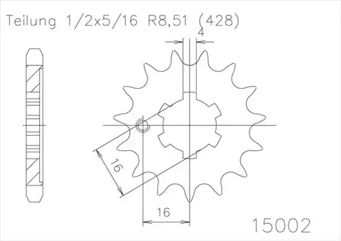 Звезда ведущая 50-15002 15