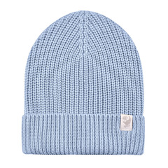 Вязаная шапочка Бини васильковая