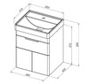 Aquanet 310147 Тумба Ирис new 50 подвесная 1 ящ. 2 фасада цв.белый глянец (310147)