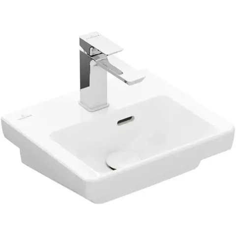 Villeroy&Boch 43703701 Раковина, Villeroy&Boch, Subway 3.0, ширина, мм-370, глубина, мм-305, высота, мм-130, тип установки-подвесной, отверстия для смесителя-1, с переливом, материал-керамика, цвет-альпийский белый
