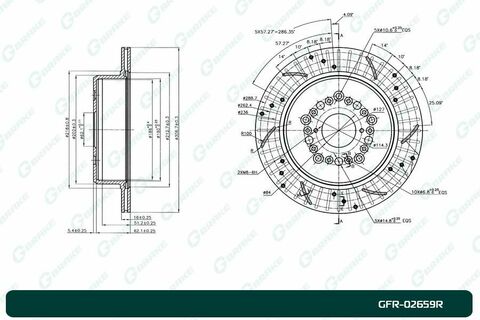 Диск тормозной перфорированный вентилируемый G-brake GFR-02659R правый