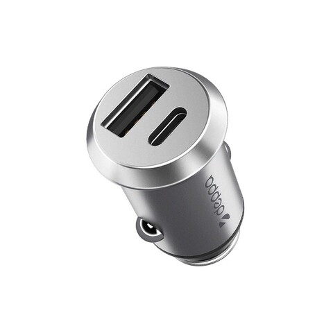 Разделитель автомобильный Deppa USB + Type-C: (PD/QC 3.0 D-11212 30Вт) Серебристый