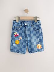 Шорты джинсовые с вышивкой для девочки Next E35-579, Синий