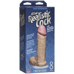 Телесный фаллоимитатор The Realistic Cock 8” with Removable Vac-U-Lock Suction Cup - 22,3 см. - 