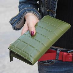 Женский кожаный клатч - бумажник