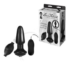 Надувная вибрирующая анальная пробка  Inflatable Vibrating Butt Plug - 10,2 см. - 