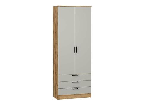 Шкаф двухстворчатый Стиль ШК-803 с ящиками Light Grey In 2S Дуб Вотан