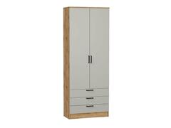 Шкаф двухстворчатый Стиль ШК-803 с ящиками Light Grey In 2S Дуб Вотан