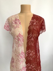 Кружево эластичное пыльно-розовое/фуксия 21 см