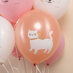 К512 12''/30 см, Кошечка с бантом, Ассорти, пастель, 1 ст, 25 шт.