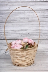 Корзина  плетеная с ручкой (бамбук) натуральный  D=17 см, H=9*30 см