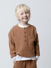 рубашка  для мальчика  ТК 33012/ириска