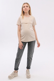 Футболка для беременных и кормящих 18072 бежевый