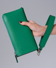 Клатч кожаный Azaro 30647 зеленая весна