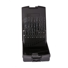 Набор сверл по металлу 1-10мм 19шт DIN338 HSS-R 118° (пл. кейс) Terrax by Ruko A205210RO