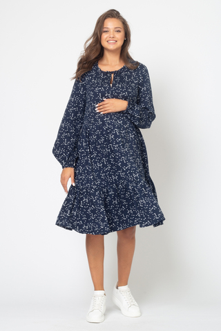 Платье для беременных и кормящих 16431 синий