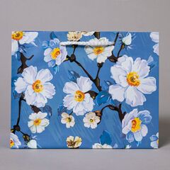 Пакет подарочный S горизонтальный, Цветы МИКС, 23*18*6 см (Д*В*Ш)