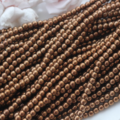 Гематин гематит, шарик 5 мм, шоколад, 1 нить, ГМ014