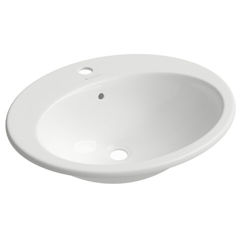 Aqueduto INS0310 AQD INSERTO Раковина врезная овальная с отверстием под смеситель 560*490, белый глянцевый