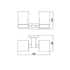 Стакан двойной стеклянный с держателем BELZ B90308, черный
