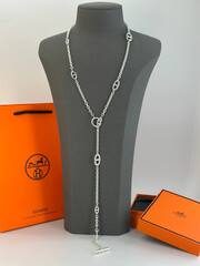 Колье длинное FARANDOL из латуни с покрытием из серебра, замок тогл