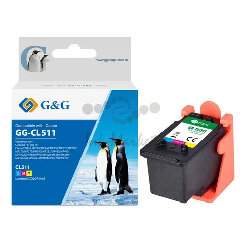 Картридж струйный G&G, аналог Canon CL511 многоцветный 12ml