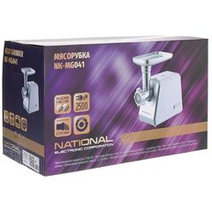 Мясорубка электрическая National, NK-MG041, 2500 Вт, реверс, 2.7 кг/мин, 1 скорость