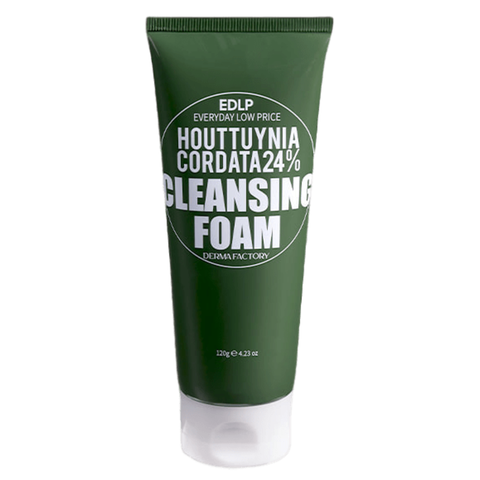 DERMA FACTORY Пенка для лица очищающая ЭКСТРАКТ ЦВЕТКА ХАУТТЮНИИ Houttuynia Cordata 24% Cleansing, 120 гр