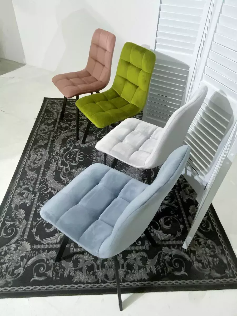 Стул CHILLI SQUARE BLUVEL-03 LIGHT GREY, велюр М-City