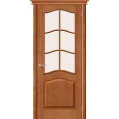 Купить Межкомнатная дверь массив сосны М7 светлый лак остеклённая