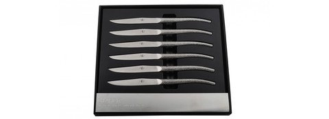 Набор из 6 цельнометаллических кованных столовых ножей, Forge de Laguiole, дизайн Philippe STARCKT6 LOG *