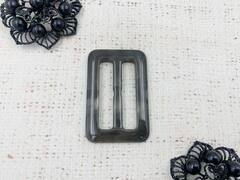 Пряжка, р. 3,5х3,8 см, тёмно-серый