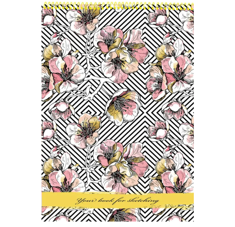 Скетчбук А4 40л скрепка Вишневый цвет