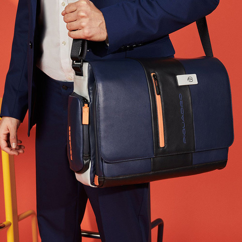 Сумка мужская Piquadro Urban, синий/серый, кожа натуральная (CA1592UB00/BLGR)