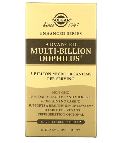 Solgar, Advanced Multi-Billion Dophilus, пробиотик, 60 растительных капсул